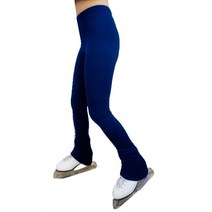 UniqGarb 여아용 아이스 스케이팅 팬츠 폴라텍 따뜻한 플리스 피겨 스케이팅 레깅스 여성용 UGSP1 블루 폴라텍 / 커프, Child L (10-12)