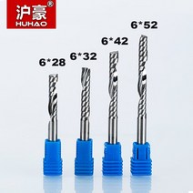 라우터 비트 HUHAO-6mm 싱글 플루트 나선형 커터 3A 품질 CNC 라우터 비트 목재 아크릴 PVC MDF 엔드, 03 6mmX6mmX17mm