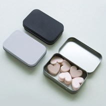사각 틴케이스 철제 케이스 2size 3color [알루미늄 철 수납 굿즈 사탕 소품 카드 정리 깡통 보관함], L 실버, L 실버, 1개