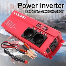 차량용인버터 6000w 자동차 dc 12v to ac 220v 전원 충전기 어댑터 전압 변압기 변환기 자동차 액세서리 파워뱅크 216, eu 12v 블랙 60hz, 협력사