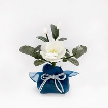 승진 영전 축하 개업 이사 집들이 선물 / 아토제이드 옥꽃 피오니 한송이 사각, 프리미엄화이트(반투명)+보자기포장