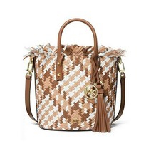 [해외]명품마이클코어스가방버킷백 MICHAEL KORS MARLEY MEDIUM LEATHER BUCKET MESSENGER BAG LUGGAGE MULTI / GOLD NWT