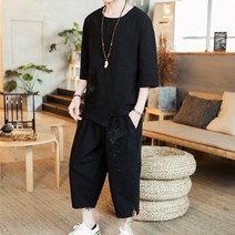 여름 삼베 린넨 반팔 상하의 세트