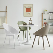 하늘창가구 1+1 플라스틱 높이45cm 실내 야외 겸용 인테리어 카페 팔걸이 테라스의자 2p, 볼체어_베이지1+1