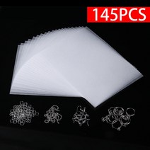 슈링클스종이 열수축 플라스틱 마술 종이 키링 만들기 145pcs 열 수축 플라스틱 시트 키트 플라스틱 매직 종이 시트 수축 종이 구멍 펀치 키 체인 diy 보석 귀걸이 브로치
