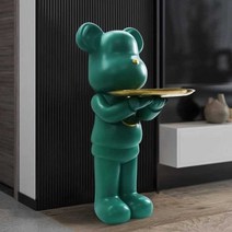 곰 모양 트레이 얼음 모양 현관 핸드 박스 우드 열쇠, 원 핸드 트레이 - 화이트 75cm