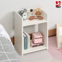 JS리빙 침실 협탁 침대 미니 거실 서랍장 사이드 테이블 엔틱 수납장 선반 모던 거실장 보조 수납 인테리어 베드 2단 화이트 원목 KI_5 26x20x40, 리마_사이드테이블