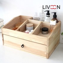 리브온 메이크업 화장대 화장품 정리대 원목 다용도 정리함 네추럴 색상, 1개