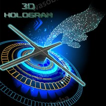 LED 홀로그램 3D 팬 프로젝션 벽걸이 광고 디스플레이, 65cm