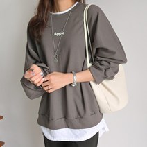 데일리앤 베리유 레이어드 롱 여성 빅사이즈 맨투맨