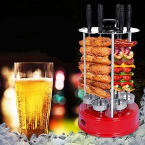 양꼬치기계 꼬치구이기계 숯불화로 수직 자동 회전 전기 바베큐 그릴 꼬치 무연 케밥 Shawarma 기계 220V, 한개옵션0