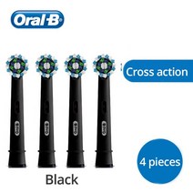 Oral B EB50 크로스 액션 교체 브러시 헤드 구강 전동 칫솔용 DB4010 활력 딥 클린 치아, [01] 4 black