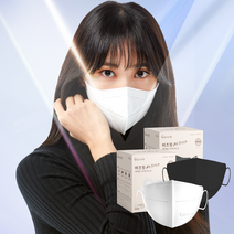 버즈핏 KF94 에어쉴드 새부리형 검정색 대형 마스크 50매, 중형(M), 화이트, 50매입