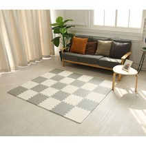 층간소음 놀이방 퍼즐 매트 10pcs 30x30x1.2cm 거실 아기 유아 바닥재 장판 EVA 매트, 그레이