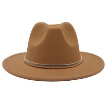 남자중절모 고급 페도라 중년 남성 신사 모자 골드 링 사계절 큰 챙 A30