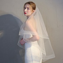 (주)트리 인천가정지사 로망스 무드 2단 웨딩 베일 면사포 셀프웨딩 촬영소품 (8916321)