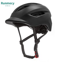 런메시Runmecy 스케이트보드 시티 헬멧 라이딩 안전모 등산 산악 오프로드 클라이밍 헬멧 성인 스포츠 라이딩 헬멧, 블랙
