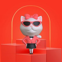 도그독 젠틀독 페르시안고양이 피규어 차량용 방향제, 1개, 레몬라벤더