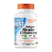 Doctors Best 내추럴 브레인 인헨서 위드 알파사이즈 and 세린에이드 60 베지캡슐, 1개, 60정