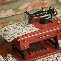 거실장식 옛날 재봉틀 미니어처 오르골 장난감 침실데코 홈카페 생일선물 신혼살림