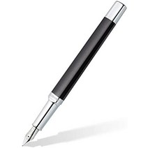 staedtler triplus 474 f 만년필 빛나는 장미색 인체공학적 삼각형 모양의 고품질 금속 하우징 스틸 펜촉 f 파란색 잉크 카트리지 포함 474 f20-3, 골동품 무연탄, 에프 펜촉