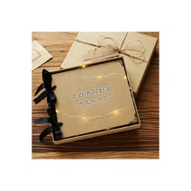 성장일기 감성 포토북 수제 스크랩북 북아트 리본 광장 사진 무지 앨범 DIY 수집 책 동급생 기록 학생 졸업 인 미니 신선한 가계부 선물 친구 폴라로이드 그물 빨간색 생일 청 기념, 세트 크라프트지 앨범 + 박스