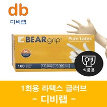 베어그립 일회용 라텍스 장갑-식품용 ( BEAR grip Latex Gloves ), S