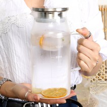 100su 대용량 클리어 내열 유리 냉장고 물병 물통(1.2L 1.6L), 1.2L