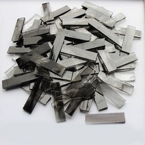 쪽타일 타일모자이크 diy 아트 타일공예 250g8.81oz (약 90pcs) 14cm 운모 3mm0.11in 두께 반투명 유리 스트립 재료, 반투명 회색, 250g-8.81oz-90pcs