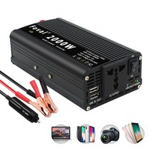 듀얼 USB 2000W 휴대용 전원 인버터 충전기 변환기 어댑터 DC 12V/24V ~ AC 220V 검정 빨강 은색 범용 소, [01] 12V 220V Silver