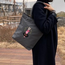 [국내제작] 가벼운 엄마가방 토끼자수 에코백 빅사이즈 숄더백 큰 캔버스 가방