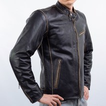 팀버 가죽 자켓, L, 블랙