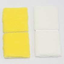 4색 팀구별 손목아대 헤드밴드 체육대회 운동회 보호대 헤어 아데, 손목아대-노란색(1쌍)