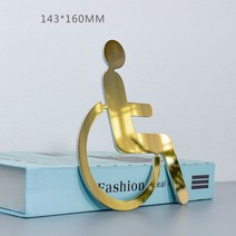 아크릴 스카시 글자 문자 숫자 간판 로고인포메이션 아이방 문패 도어 사인 플레이트 골드 간판, 03 Titanium disabled