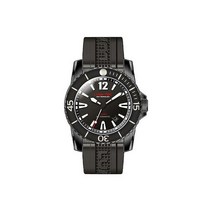 Lum-Tec 300M-2 40mm 남성용 다이버 블랙 시계