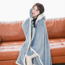 입는 담요 두꺼운 모포 집순이 이불 먼지없는 극세사 블랭킷 모포 날다람쥐 담요 후드 가을과 겨울 큰 토끼 귀 장갑 후드 망토 귀여운 잠옷 담요 두꺼운 따뜻한 스카프 목도리 여성