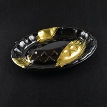 SS-300일회용회용기(중) 타원회접시 200개(뚜껑별도), SS-300(골드)용기만