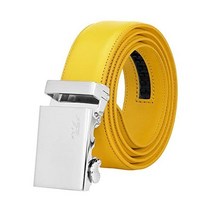 144108 골프벨트 Falari 남성 남여 공용 정품 가죽 래칫 드레스 벨트 자동 슬라이딩 버클 - 20가지 다양한 색상 - 맞춤에 맞게 트림, 8170 - 노란색, M - 허리둘레 28 34 quot