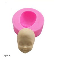 3D 아기 얼굴 고분자 클레이 수지 금형 입체 모양 틀 머리 인간의 퐁당 케이크 장식 도구 실리콘 몰드 양초, style 3