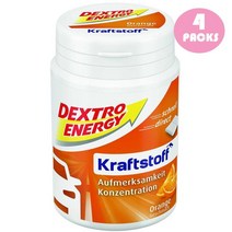 Dextro Energy 덱스트로에너지 [독일발송] 퓨얼 오렌지 포도당캔디 10가지 비타민 함유 68g 4팩, 4개
