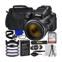 니콘 Coolpix P1000 16MP 4K 디지털 카메라 26522 - 14PC 악세서리 번들
