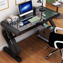 [컴퓨터서재책상테이블인터라켄] BALZAC 1인용 서재 컴퓨터책상 의자세트 책상겸테이블 강화유리 의자추가구매, 의자