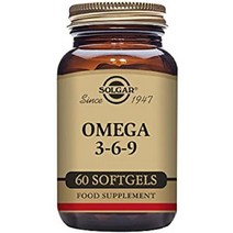 미국직구 Solgar 1300mg 오메가 3-6-9 60 Softgels 생선 오일 서플먼트 아마씨 보라주 포함 EPA & DHA 오메가 3 지방산 함유 20인분, 수량, 상세참조