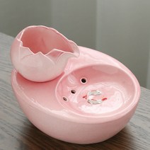 고양이용 도자기 정수기 자동 물그릇 강아지 반려동물, 연꽃대야-핑크-필터 6매 선물