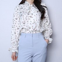 파라노말샵 플라워 리본 프릴 블라우스(파라노말샵)