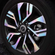 [카르쉐] 티볼리에어 휠 홀로그램 스티커 카본 휠스티커 프로텍터 17인치, 1세트, Car_유광블랙