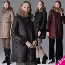 [르오트] 리사 라쿤퍼 포인트 무스탕 하프 코트