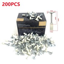 네일건 에어타카 80/100/200PCS 손톱 7.3mm 수동 Tufting 총 철강 리벳 도구 벽 앵커 와이어 Slotting 미니, 01 200pcs Round Nails