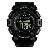 Kaicheng 야외 스포츠 방수 스마트 시계 고도 기압 나침반 온도계 다기능 등산 수영 시계, 블랙