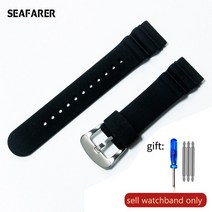 세이코 다이버 스쿠버 시계 밴드 용 22MM 고무 스트랩 프로스펙스 SKX007 손목 마린 마스터, 06 Black-steel_01 22mm